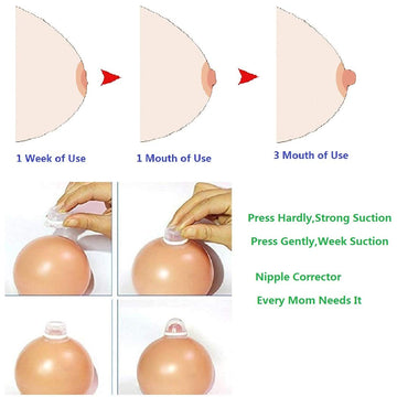 Finever 2Pair Nipplesuckers Nipple Corrector For Flat Inverted Nipples For Breastfeeding Mother Or Women Silicone With Clear Cas