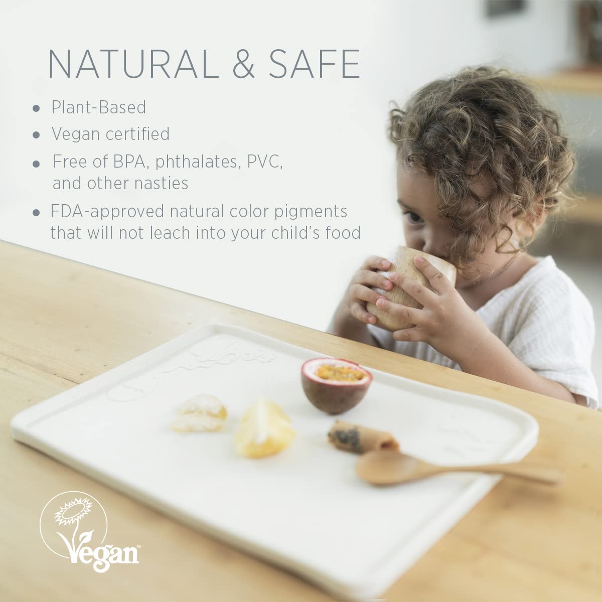 Hevea Natural Rubber Kids Placemat - Alternative To Silicone And Plastic With Upcycled Material, Safe For Children With Fun Anim