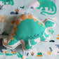 Silverlinen Snooze and Roar Dinosaur Stegosaurus Cotton Shape Cushion for Kids for Boys and Girls  Green (Size: 16x11 Inches)