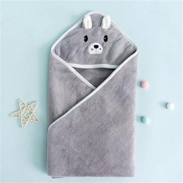 CUTEABLY Baby Towels with Hooded Ultra Soft Towels Newborn, Unique Animal Design for Boys and Girls (Grey)