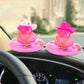 Wonuu Car Accessories Rubber Ducks Dashboard Decorations - Pink Ducks for Dashboard