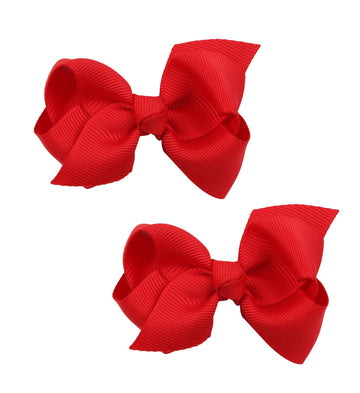 Koolgil Baby Girl's 2Pcs Cute 3 Inch Pure Color Bow-knot Hair Clip for Photography Travel Daily Life (Red)