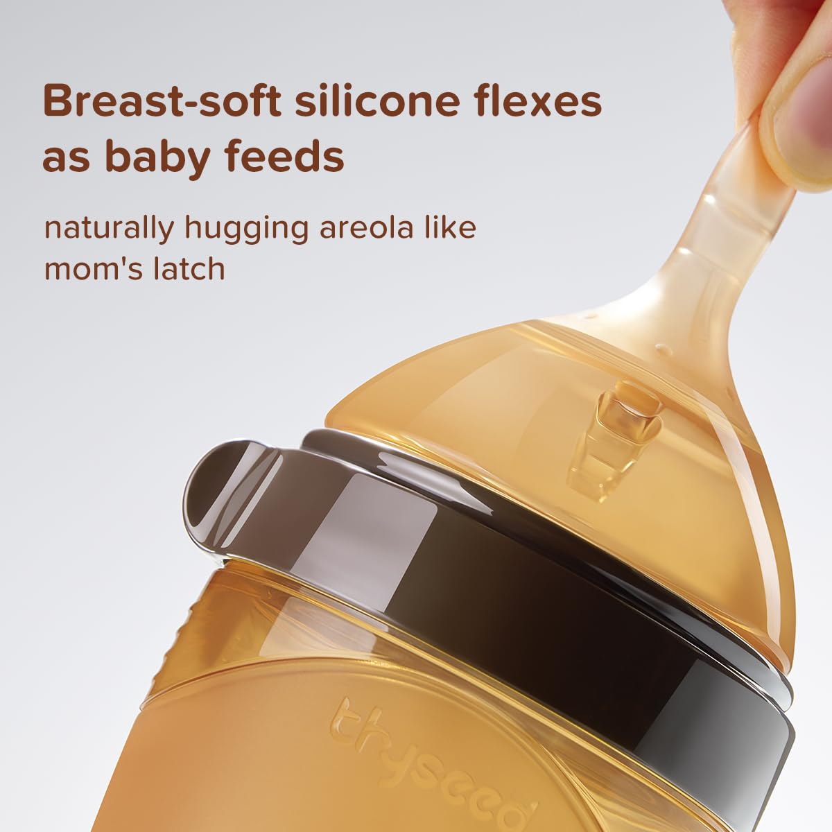 Thyseed Silicone Baby Bottles That Mimic Breastfeeding For Breastfed Babies Who Refuses Bottle Toddler Boy Girl Infant Breast Li