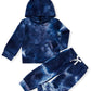 Grnshts Toddler Baby Boy Tie Dye Pants Set Hoodie Pocket Top Long Pants 2Pcs Fall Winter Outfits Clothes 18-24 Months Blue