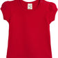 Lilax Baby Girls' Basic Short Puff Sleeve Round Neck T-Shirt 9-12 Months, Red
