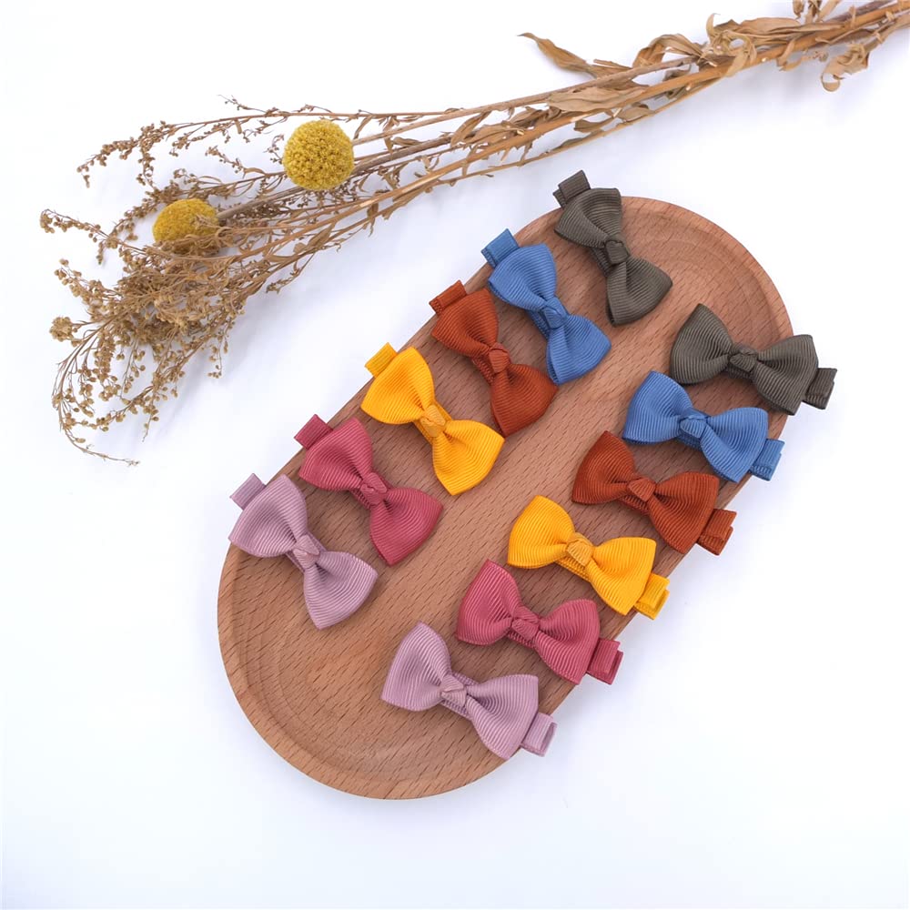 Baily Baby Hair Clips Tiny Bow Alligator For Toddler Girls Fine Pins In Fringe Bangs (Mini 2'' 48 Pcs Pair)