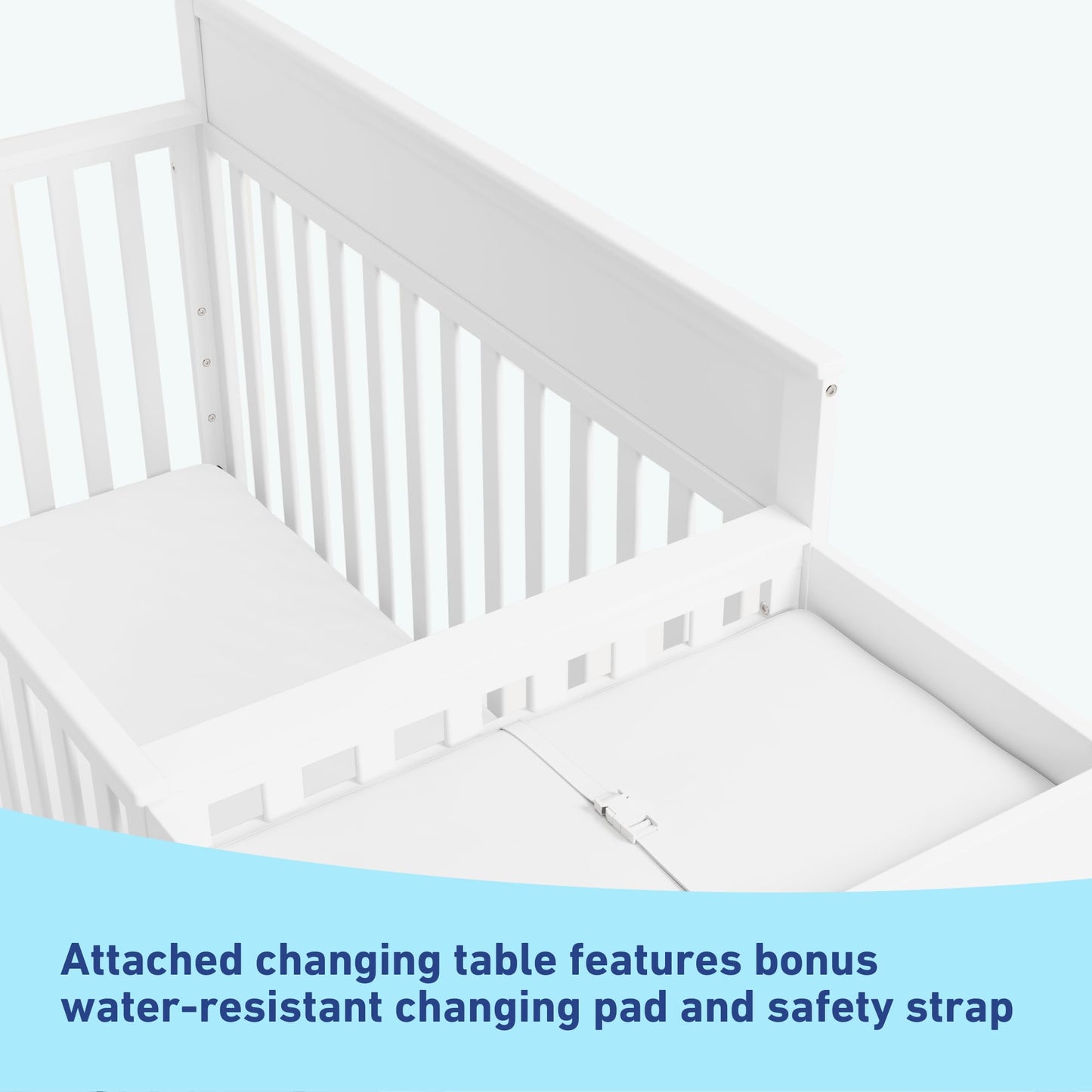 Graco Shiloh 5-In-1 Convertible Crib & Changer With Drawer (White) - Greenguard Gold Certified Baby Crib Crafted From Wood, Conv