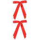 C  LLOT Double Layer Long tail Hair Bows Red Ribbon Hair Clips for Girls Toddlers Teens Kids