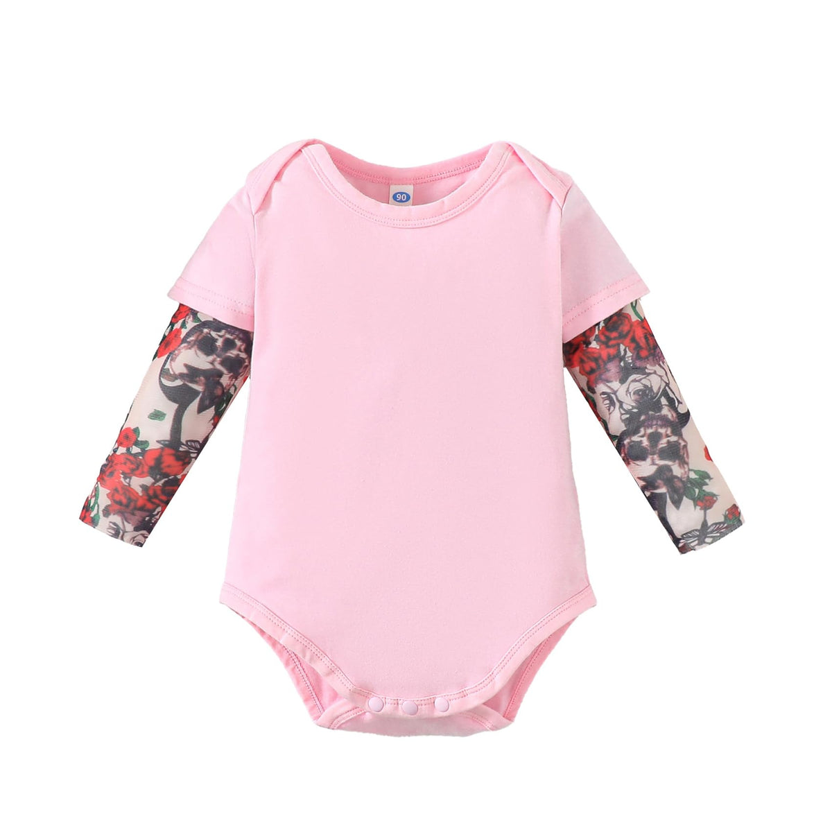 Magic Park 324M Infant Baby Boys Girls Tattoo Sleeve Romper Bodysuit Toddler Boy Tattoo Shirts Jumpsuit, PinkC, 1218 Months