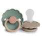 FRIGG Daisy SilkySoft Silicone Baby Pacifier | Made in Denmark | BPA-Free (Willow/Croissant, 0-6 Months)