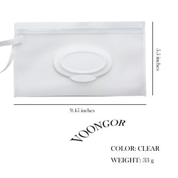 Voongor Portable Refillable Wet Wipe Pouch, Reusable Travel Wipes Holder & Case, Lightweight Flushable Diaper Wipes Container Fo