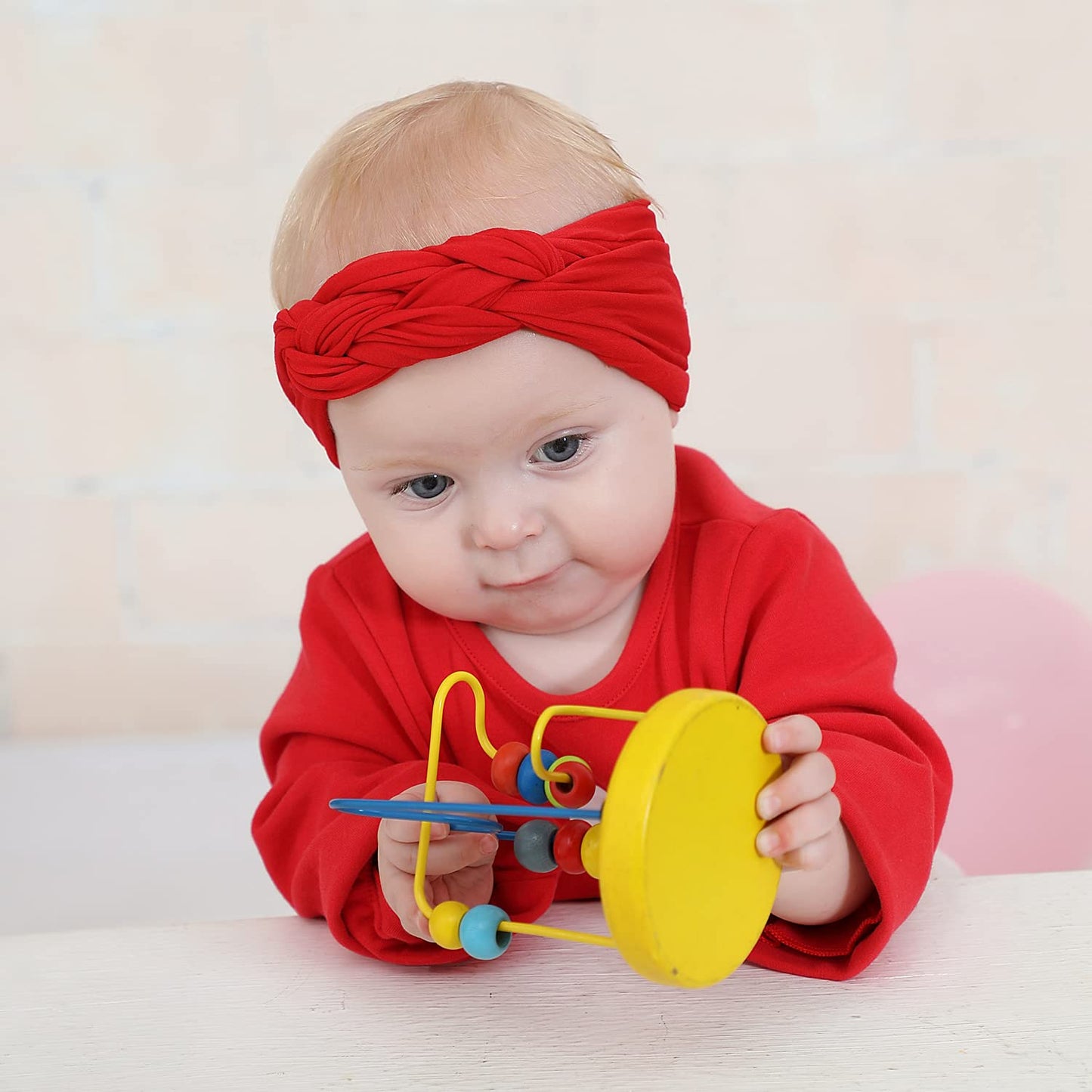 Cinaci 12 Pack Solid Super Stretchy Nylon Wide Celtic Knotted Headbands Headwrap Hair Accessories For Baby Girls Infants Toddler