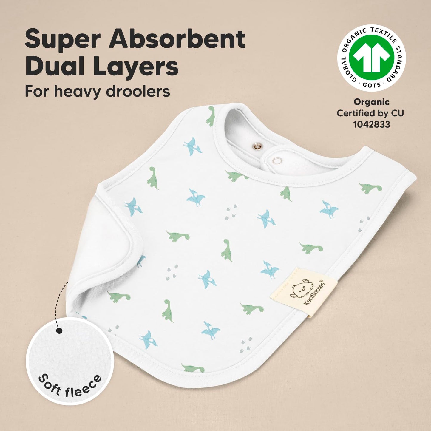 Keababies 8-Pack Organic Baby Bibs For Boy, Girl, Drool Bibs For Baby Boy & Girl Toddler, Infant Bibs, Cotton Bibs, Super Absorb