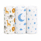 VIORAA BABY Blue Moon Muslin Swaddle Blanket for New Born Baby (Multicolor)