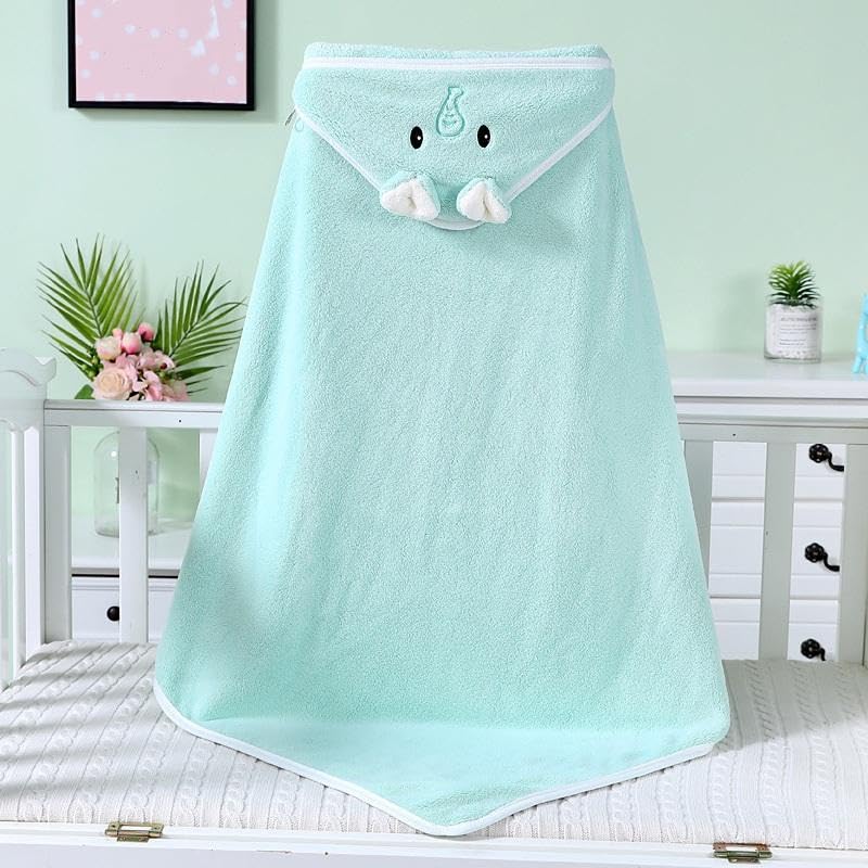 CUTEABLY Baby Towels with Hooded Ultra Soft Towels Newborn, Unique Animal Design for Boys and Girls (Azure)