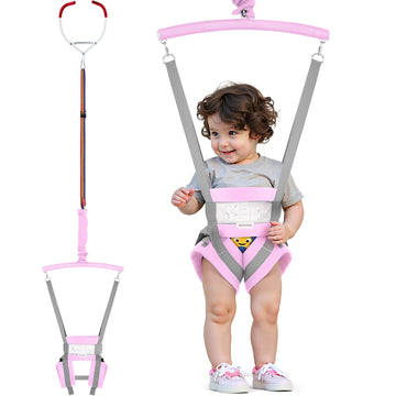Slevoo Baby Jumper, Baby Door Jumper Quick Set Up And Easy-To-Use, Fun Bouncer For Active Play Over 1 Year Old, Pink