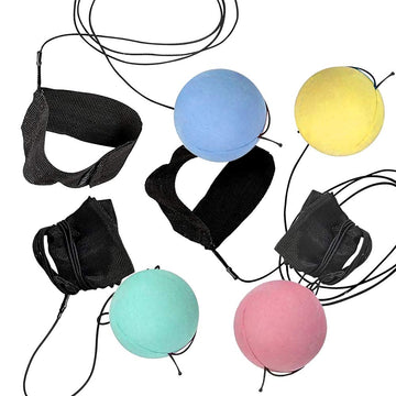 ArtCreativity 2.25 Inch Return Balls, Set of 4, Durable Foam String Attached Rebound Balls, Assorted Colors, Sports Toy Balls fo