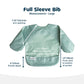 Tiny Twinkle Mess Proof Baby Bib, 2 Pack Long Sleeve Bib Outfit, Waterproof Bibs For Toddlers, Machine Washable, Tug Proof (Sage