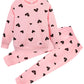 Retsugo Girl Heart Clothes Little Girls Outfits Toddler Long Sleeve Heart Sweatshirt Pink Shirts Top And Leggings Kids Clothing