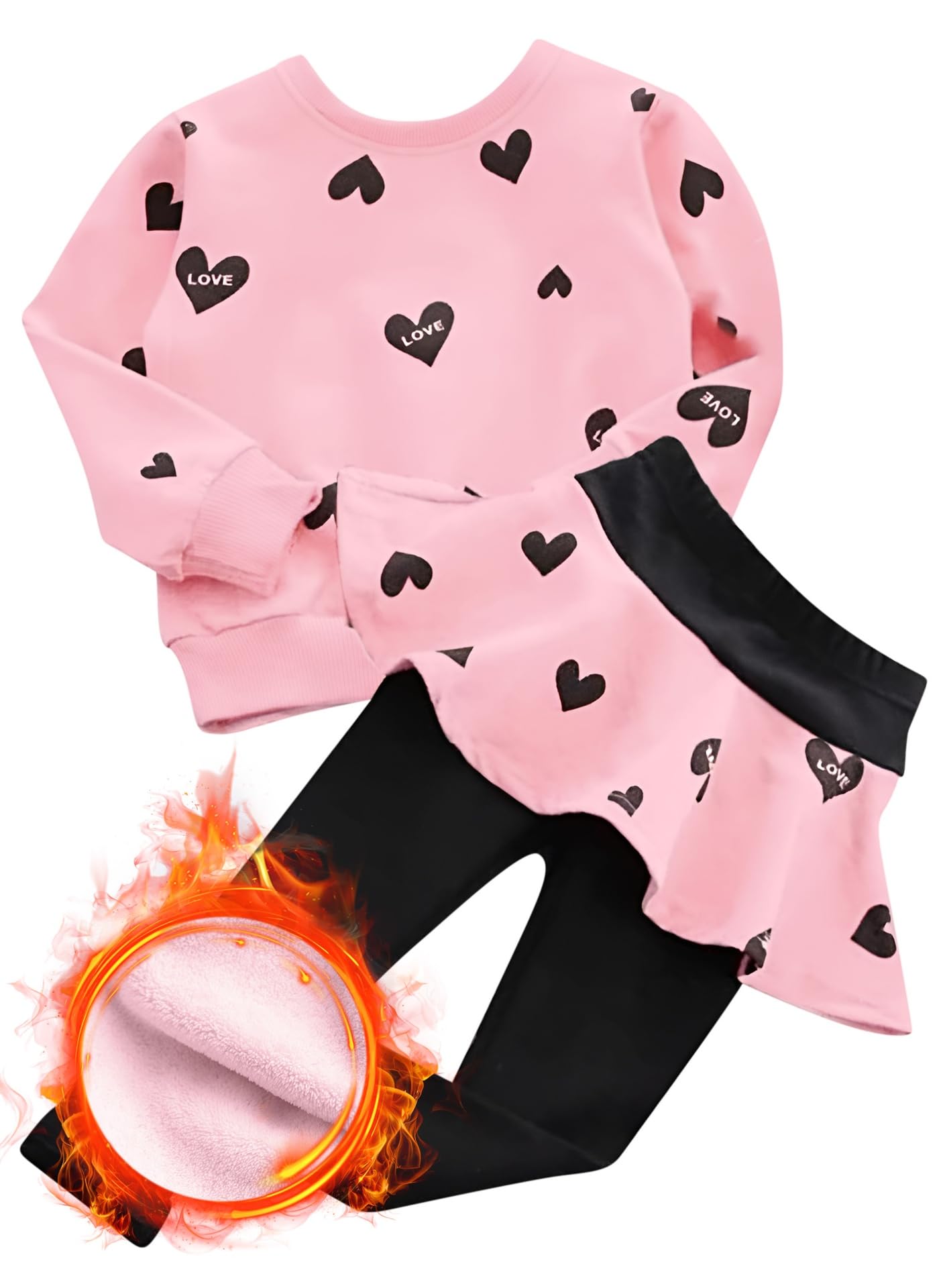 Bomdeals Adorable Cute Toddler Baby Girls Clothes Set,Long Sleeve T-Shirt +Pants Outfit(Pink,140,2143B)