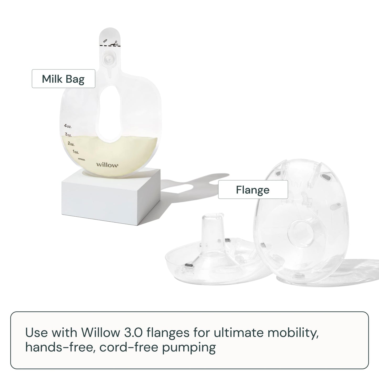 Willow Pump Spill-Proof Breast Milk Bags - 48 Ct - Holds 4 Oz. Per Self-Sealing Storage Bag - Compatible With Willow 360 Or Will