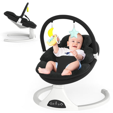 Electric Baby Swing with Remote Control - 5 Natural Motion Speeds, Detachable Seat Pad | Portable Infant Swing for Indoor/Outdoo