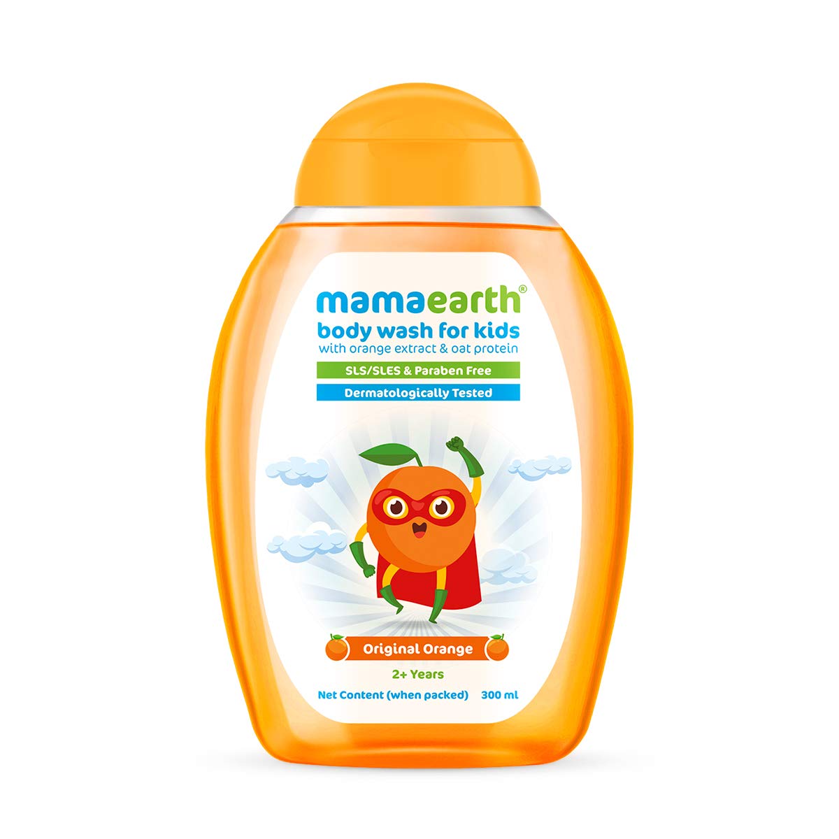 Mamaearth Original Orange Body Wash For Kids  300 Ml | Infused With Orange Extract And Oat Protein, Gently Cleanses Skin, Derma