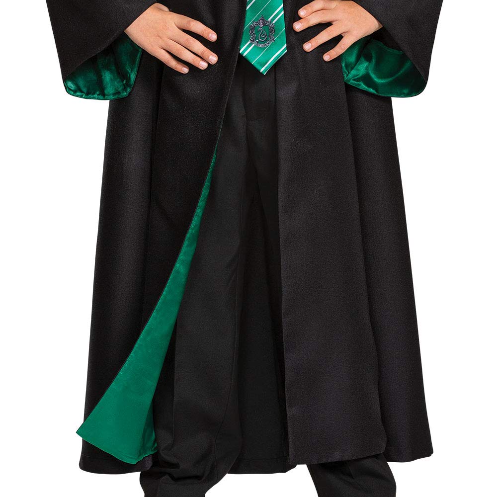 Harry Potter Slytherin Robe Prestige Children'S Costume Accessory, Black & Green, Kids Size Large (10-12)