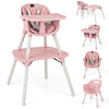 Honey Joy 5-In-1 High Chair, Convertible Highchair For Babies And Toddlers/Kids Chair Table Set/Infant Feeding Chair W/Safety Ha