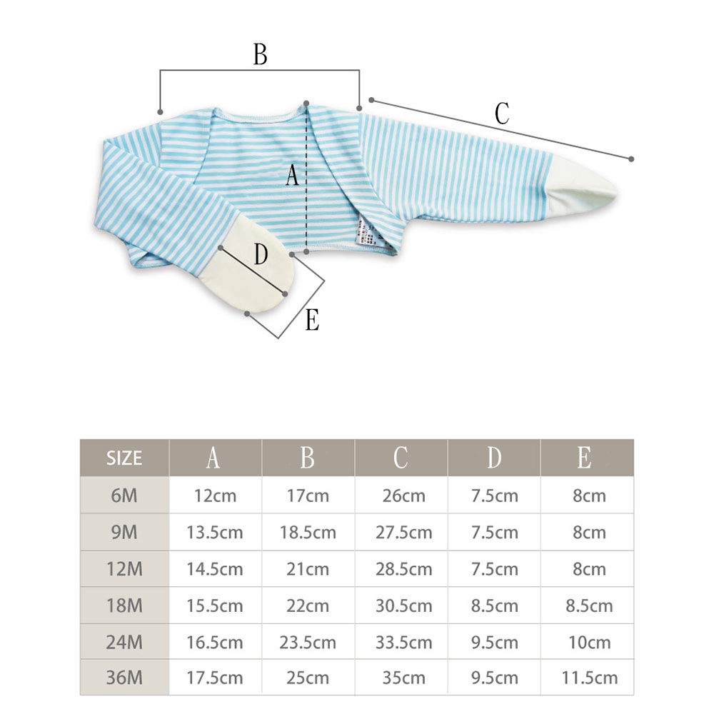 Edenswear Zinc-Infused Mitten Sleeves For Kids With Eczema (36 Months, Blue)