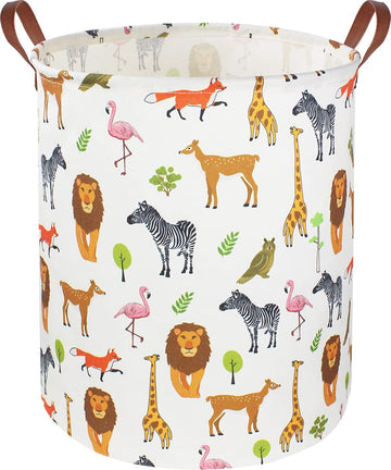 Clocor Kids Laundry Basket,Nursery Baby Hamper,Toy Storage Bin With Handles For Boys And Girls,Safari Room Decor,Waterproof Stor