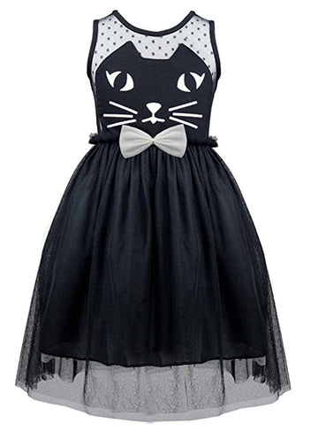 Toddler Girl Halloween Dress Black Cat Dress Fancy Holiday Party Dresses 2T