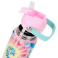 Choco Mocha Tie Dye Kids Insulated Water Bottle Kids Stainless Steel Water Bottle With Straw Spill Proof Metal Water Bottle For