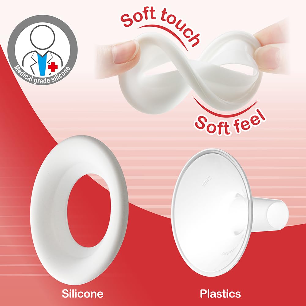 Nenesupply 19Mm Soft Flange Compatible With Medela Breast Pump Parts Replace 19Mm Flange For Medela Accessories Compatible With
