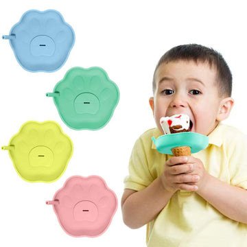 PandaEar 4 Pack Popsicle Holder for Kids, Silicone Ice Cream Cone & Popsicle Drip Catcher with Built-in Straw, Mess-Free Frozen 