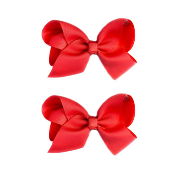 2 PCS 3inchs Hair Bows for Girls Grosgrain Ribbon Hair Bow Alligator Clips Hair Accessories for Baby Girls Toddlers(Red)