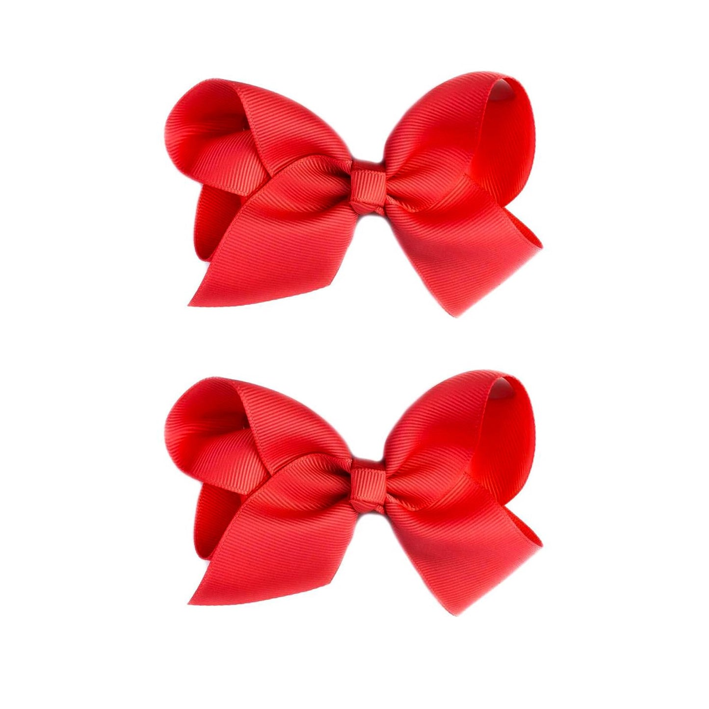 2 PCS 4.5inchs Hair Bows for Girls Grosgrain Ribbon Hair Bow Alligator Clips Hair Accessories for Baby Girls Toddlers(Red)