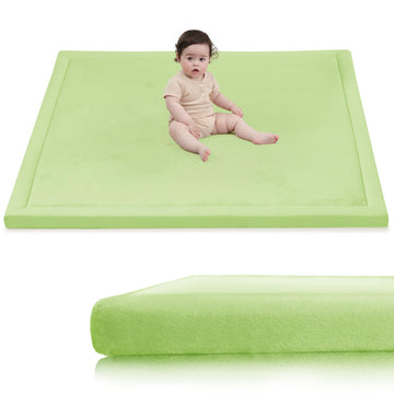 Huloo Sleep Baby Play Mat for Floor,1.3Thick Elasti-Foam 50x50 Playpen Mat for Toddlers Infant kids,Water-Repellent Soft Velvet 