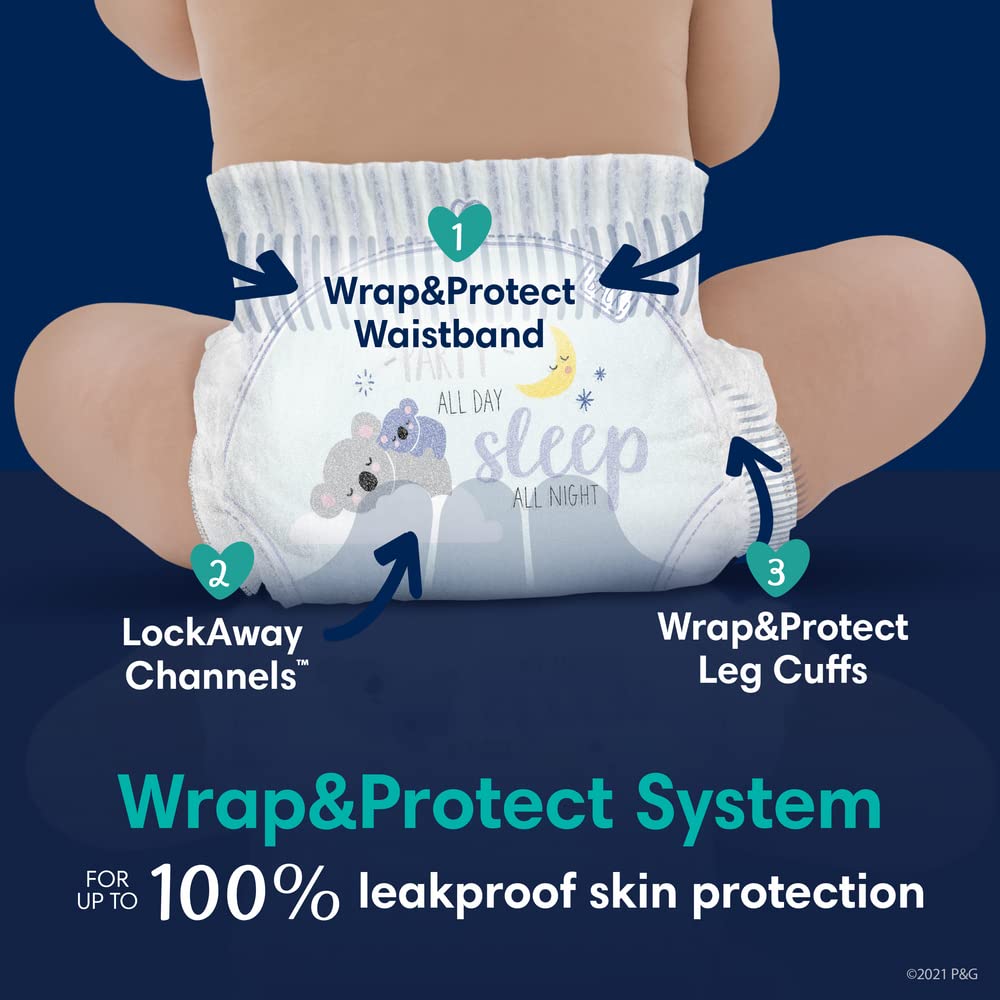 Diapers Size 4, 104 Count - Pampers Swaddlers Overnights Disposable Baby Diapers, Enormous Pack (Packaging & Prints May Vary)