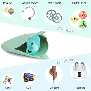 Seposeve Silicone Pacifier Holder Case, Ultra-Thin, 3 Pack Portable Pacifier Case For Diaper Bag Or Stroller, Paci Holder Case,
