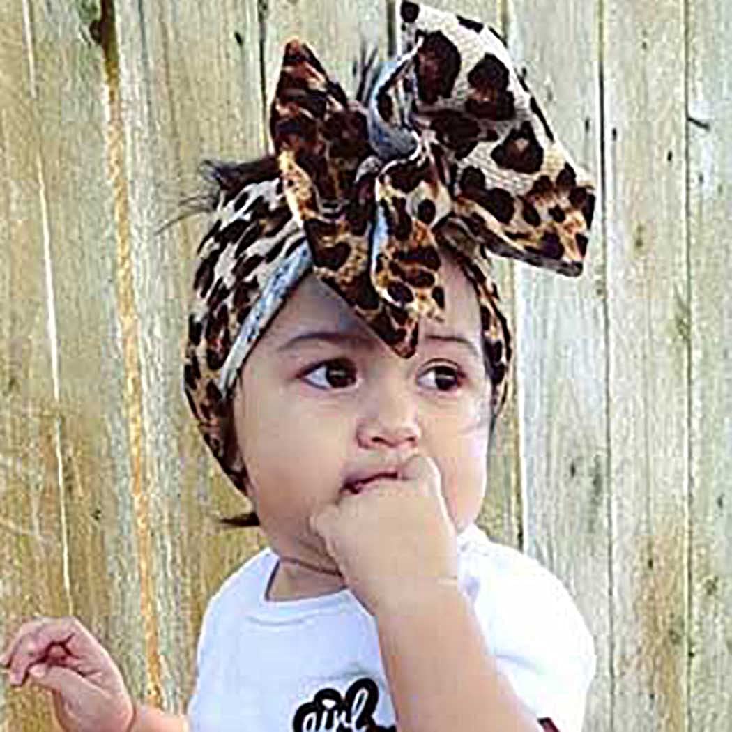 Ybshin Baby Girl Nylon Headbands Yellow Bow Knot Headband Floral Elastic Turban Nowborn Headwraps Infants Girl Headscarfs Toddle