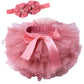 Baby Girls Tutu Bloomers Diaper Cover Cotton Tulle Bloomers And Headband Set Coral 6-12 Month