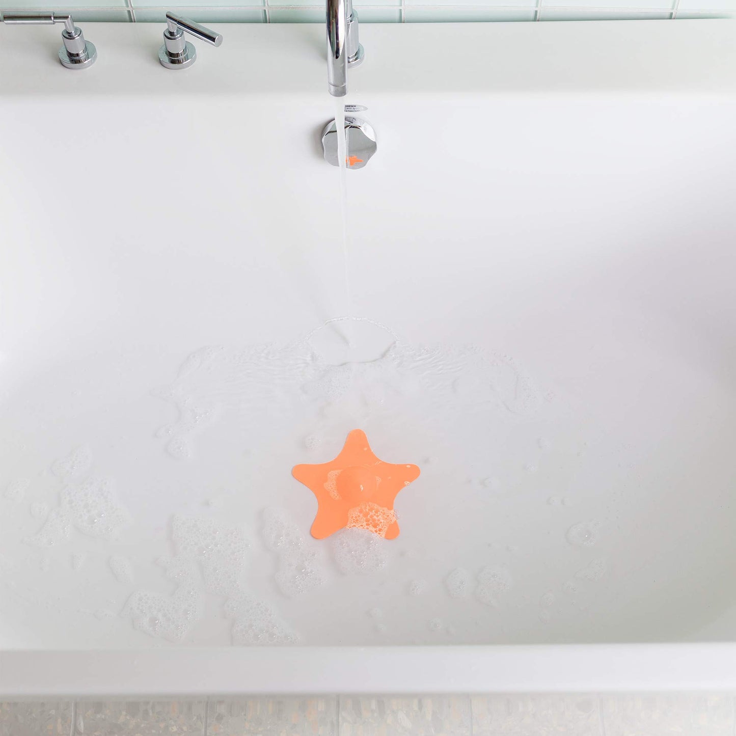 Boon Star Toddler Bathtub And Sink Drain Cover - Starfish Shaped Toddler Bathtub And Sink Drain Cover - Easy To Clean Bath And S