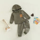 Baby Boy Clothes 3 6 9 12 18 24M 3T Pants Set Hooded Patchwork Hoodie Striped Sweatpants Fall Winter Outfit (C-Army Green, 0-6 M