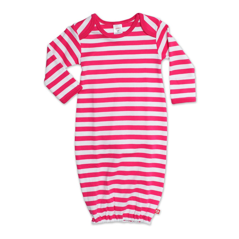 Zutano Baby-Girls Newborn Primary Stripe Gown, Fuchsia, 3 Months – WBBAPB00A88UVNK