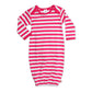 Zutano Baby-Girls Newborn Primary Stripe Gown, Fuchsia, 3 Months