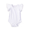 Infant Baby Girl Basic Ruffle Short Sleeve Cotton Romper Bodysuit Tops Clothes (White, 9-18 Months)
