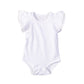 Infant Baby Girl Basic Ruffle Short Sleeve Cotton Romper Bodysuit Tops Clothes (White, 0-3 Months)