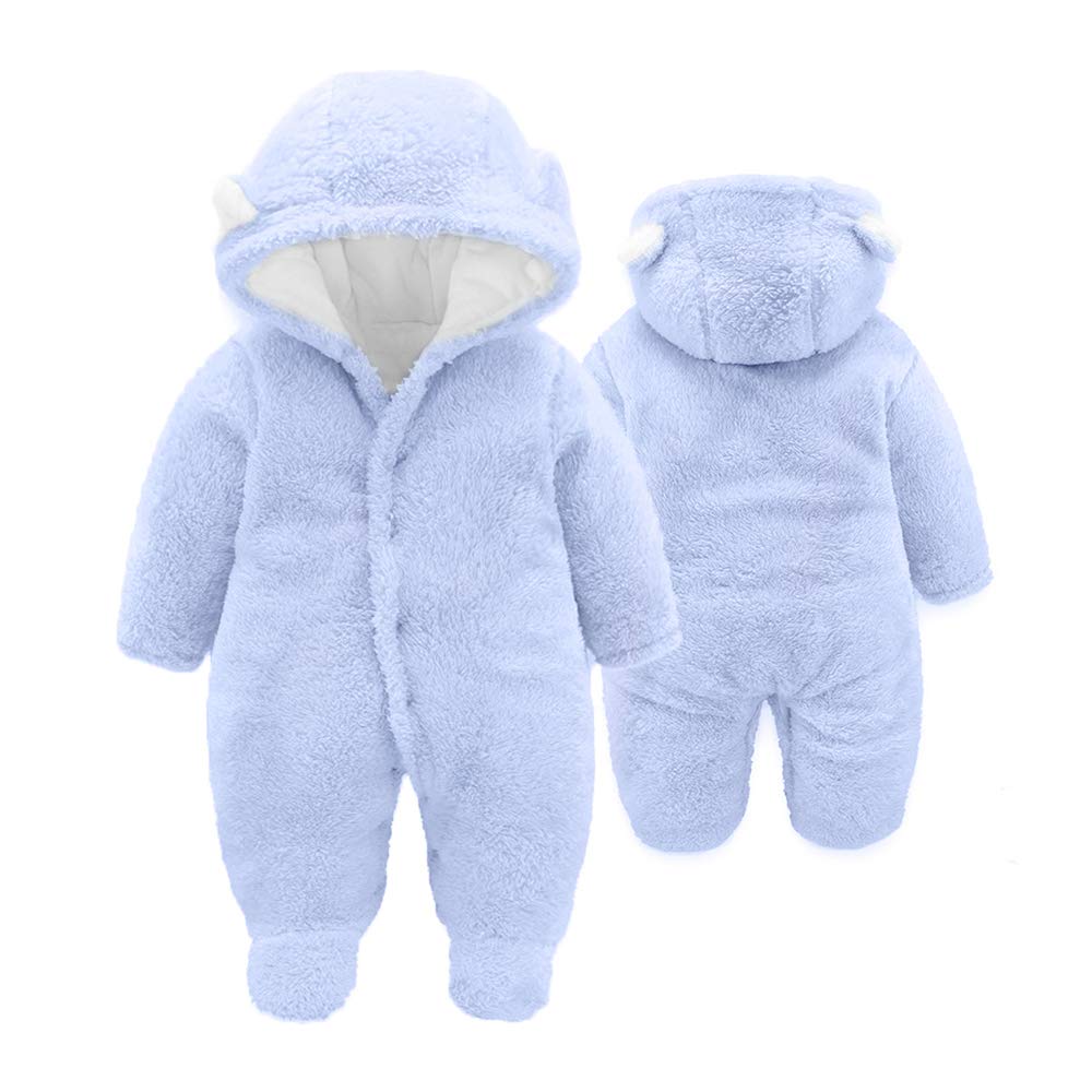 XMWEALTHY Baby Clothes Winter Coats Unisex Newborn Cute Jumpsuit Romper Coats Outfits Registry for Baby Light Blue L