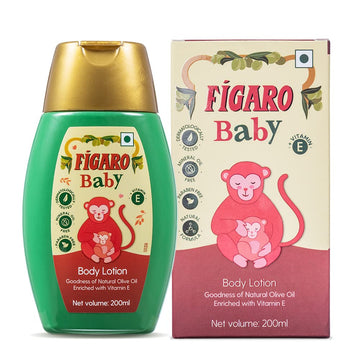Figaro Baby Lotion | 200 Ml | Natural Olive Oil | Enriched With Vitamin E | Moisturizer With Natural Formula | Paraben Free | De